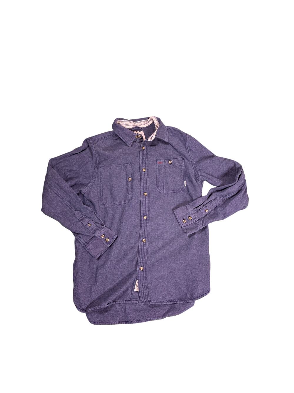 Vans Denim Button Up Shirt Mens Small Long Sleeve Skateboarding Blue Casual